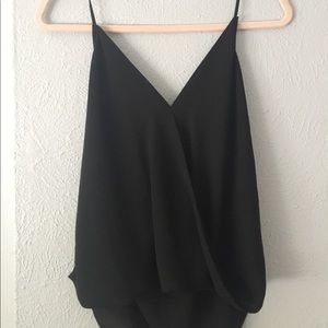 Black deep v neck halter top